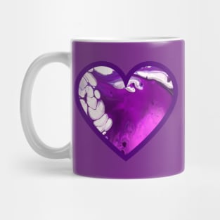 Purple/Lavender Paint Pour Heart Mug